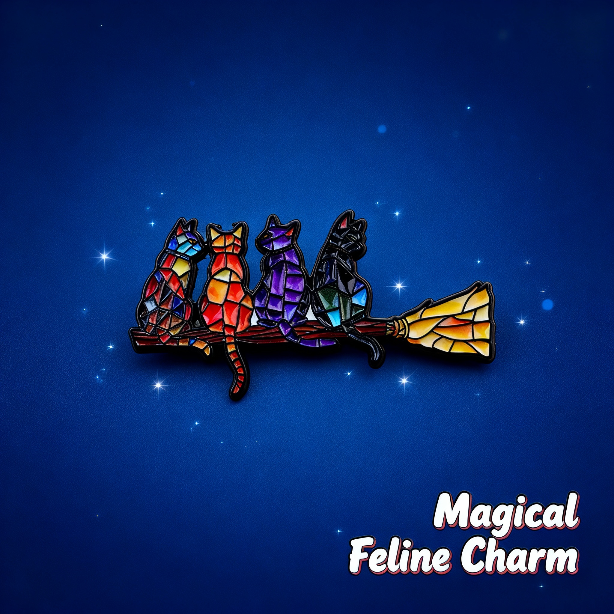 Colorful Cat Enamel Pin Witch  - Fashion Backpack Women incelemesi ve fiyatı