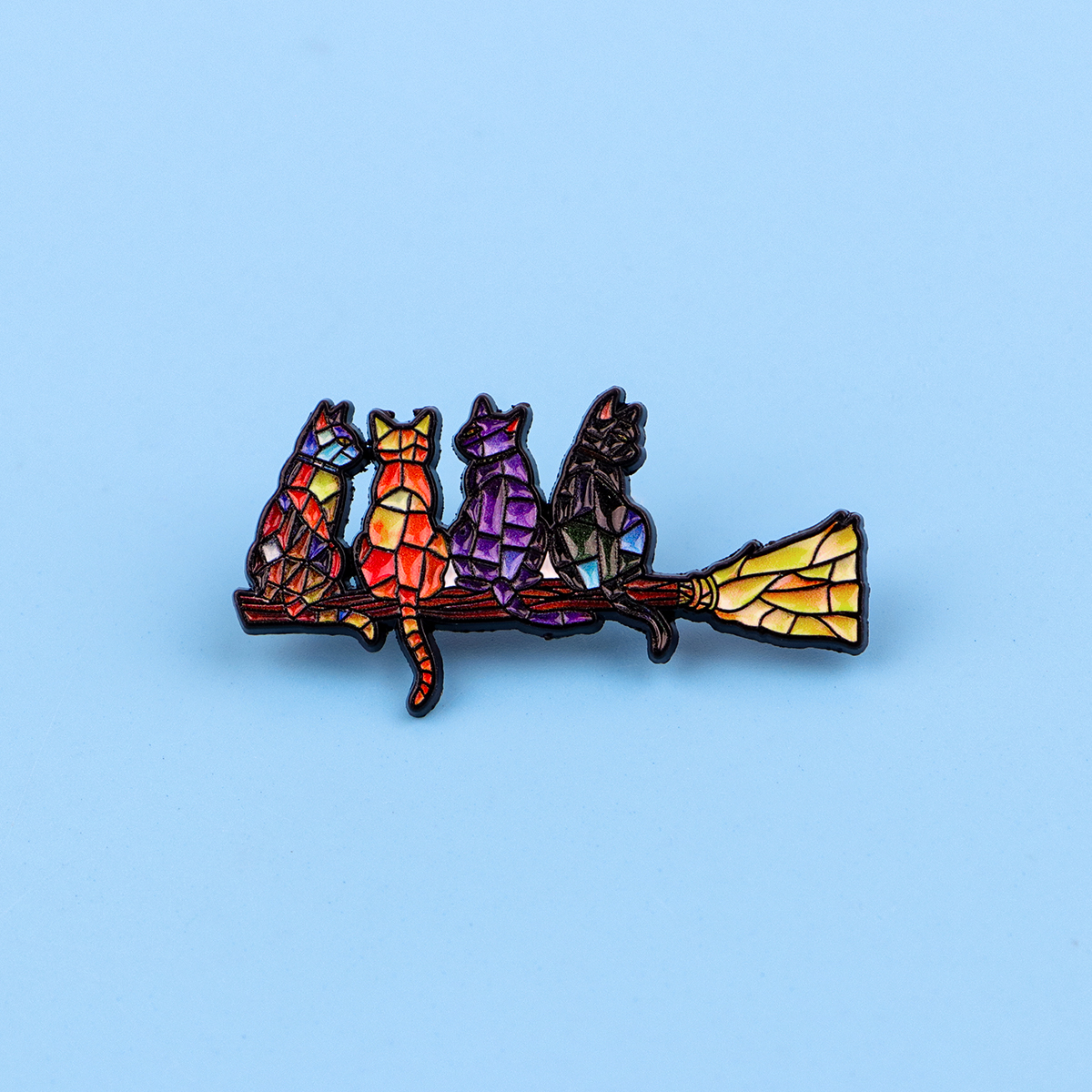 Colorful Cat Enamel Pin Witch  - Fashion Backpack Women incelemesi ve fiyatı