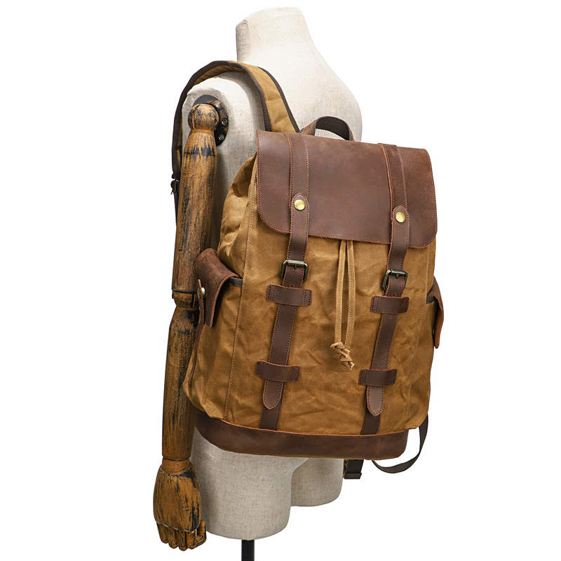 Men's Backpack Vintage Waxed C - Leather Backpack Vintage incelemesi ve fiyatı