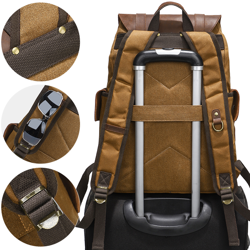 Men's Backpack Vintage Waxed C - Leather Backpack Vintage incelemesi ve fiyatı
