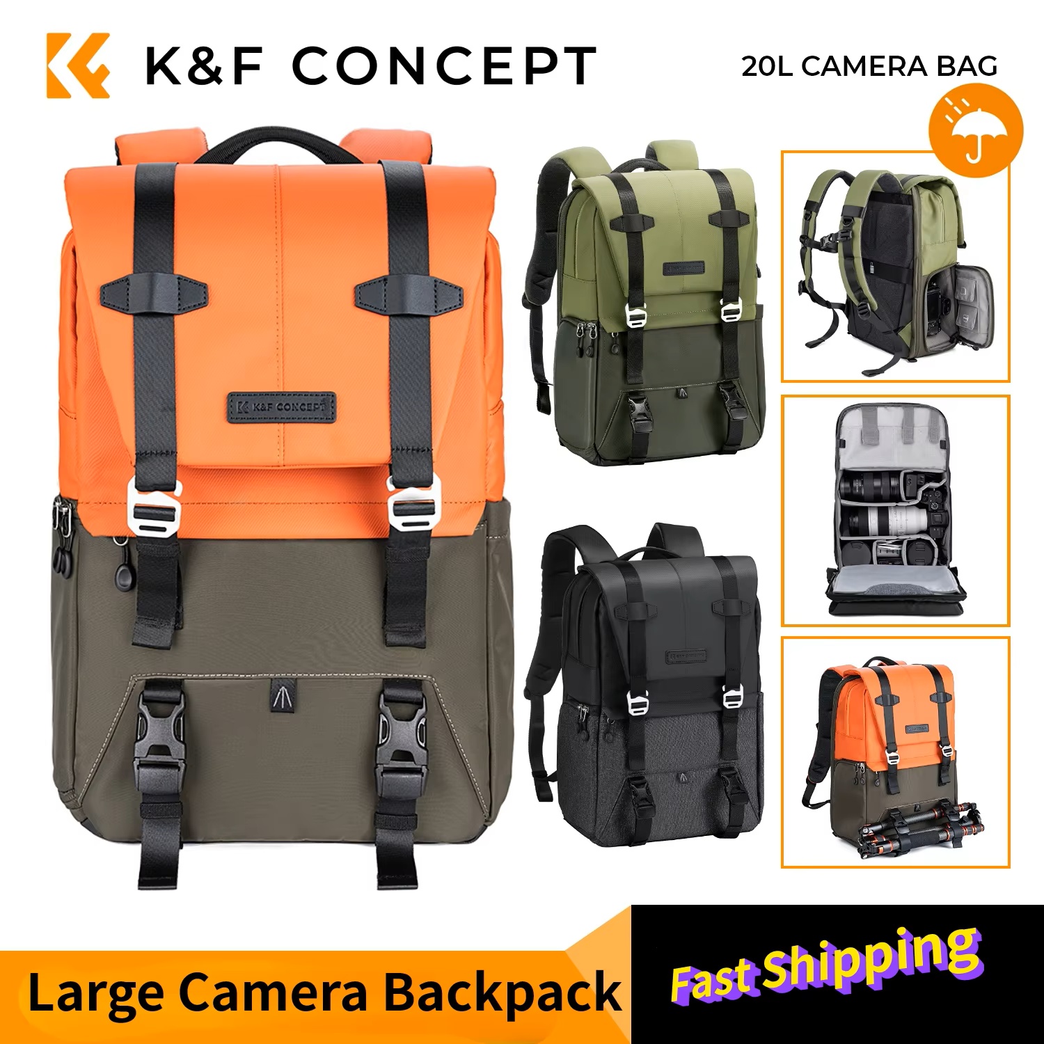 K&F CONCEPT Camera Backpack Tr - Laptop Backpack 15.6 incelemesi ve fiyatı