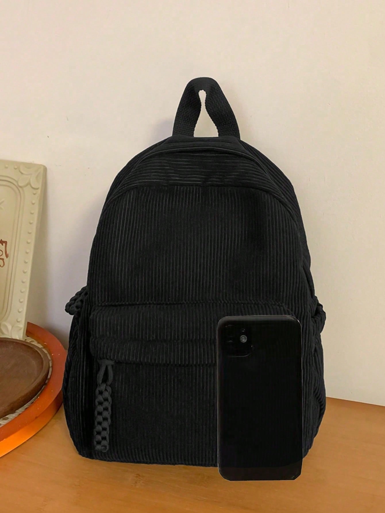 Solid Color Corduroy Fabric Fa - Fashion Backpack Women incelemesi ve fiyatı