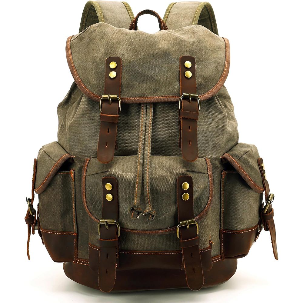 Vintage Canvas Leather Backpac - Leather Backpack Vintage incelemesi ve fiyatı