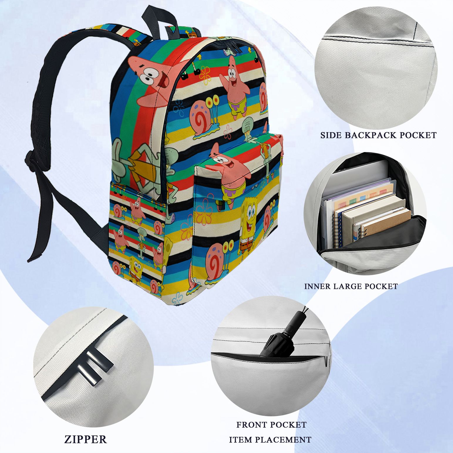 SpongeBob SquarePants Striped  - School Backpack Teen incelemesi ve fiyatı
