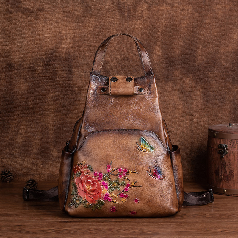 Johnature Genuine Leather Embo - Leather Backpack Vintage incelemesi ve fiyatı