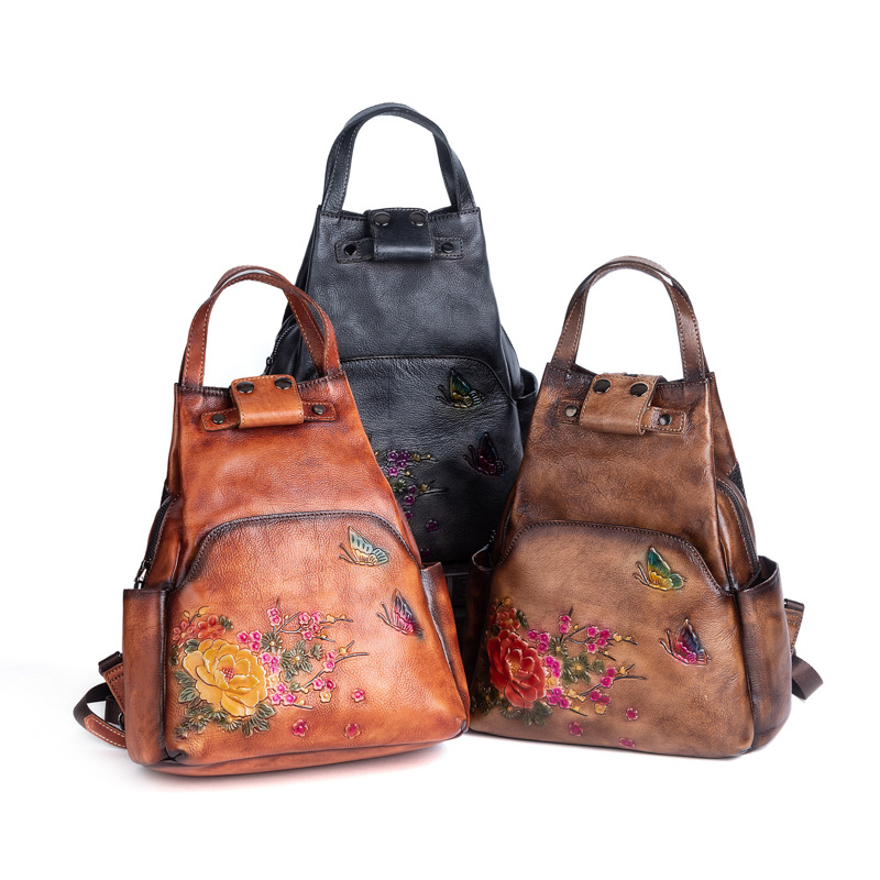 Johnature Genuine Leather Embo - Leather Backpack Vintage incelemesi ve fiyatı