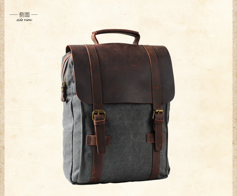 Fashion Male Backpack Leather  - Rucksack Military Style incelemesi ve fiyatı