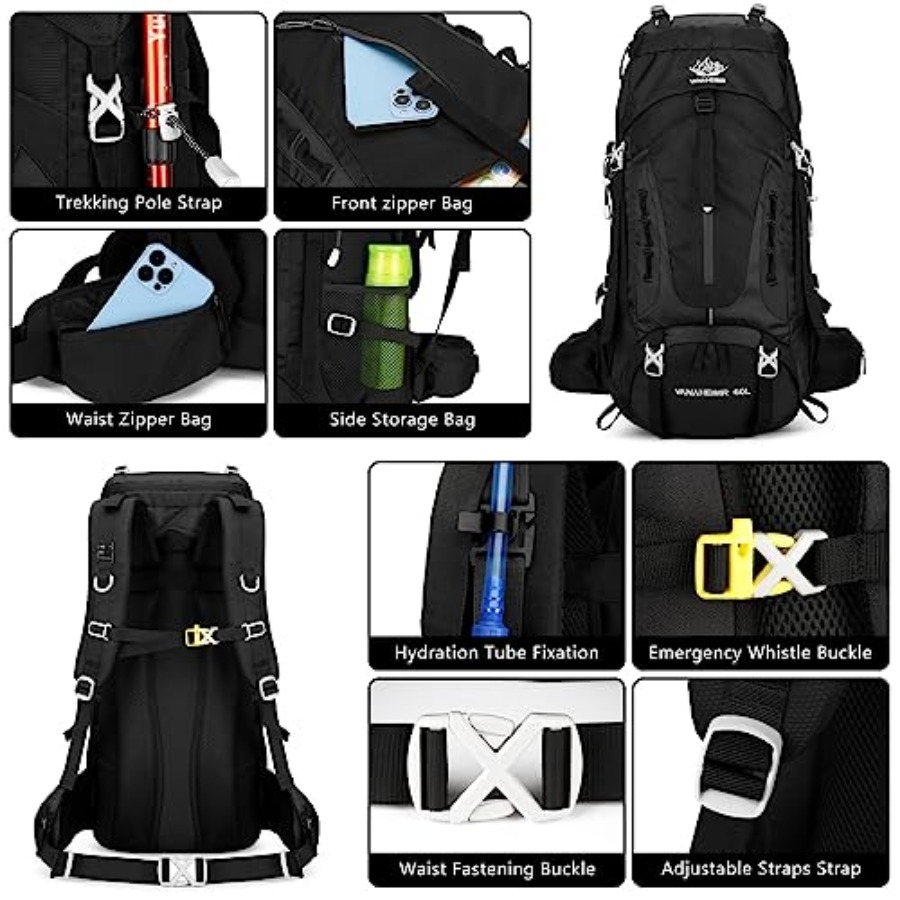50L Hiking Backpack Men Campin - Rain Cover Backpack incelemesi ve fiyatı