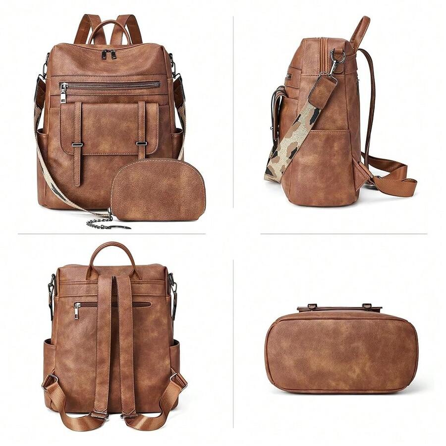 Women Fashion Vintage Brown PU - Fashion Backpack Women incelemesi ve fiyatı