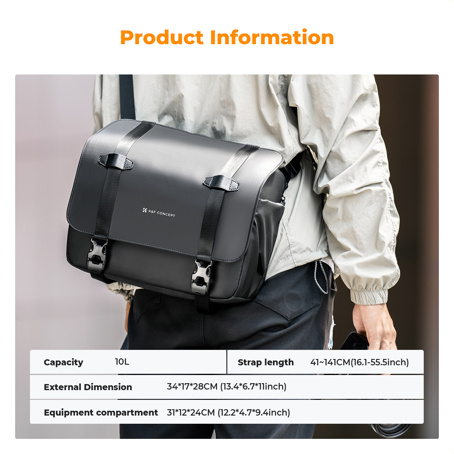 K&F CONCEPT 10L Camera Sling B - Sling Backpack Shoulder incelemesi ve fiyatı