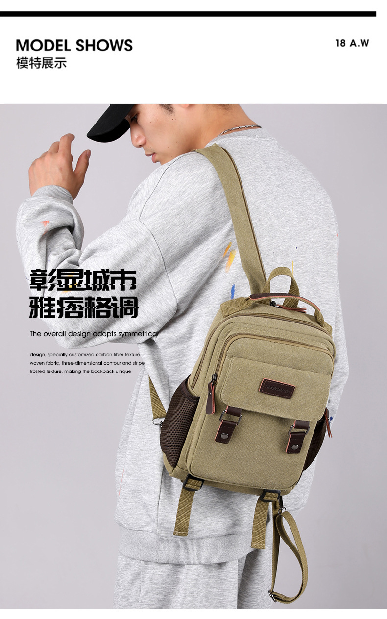 New Canvas Chest Bag Men Large - Canvas Backpack Casual incelemesi ve fiyatı