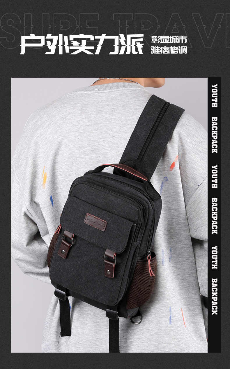 New Canvas Chest Bag Men Large - Canvas Backpack Casual incelemesi ve fiyatı