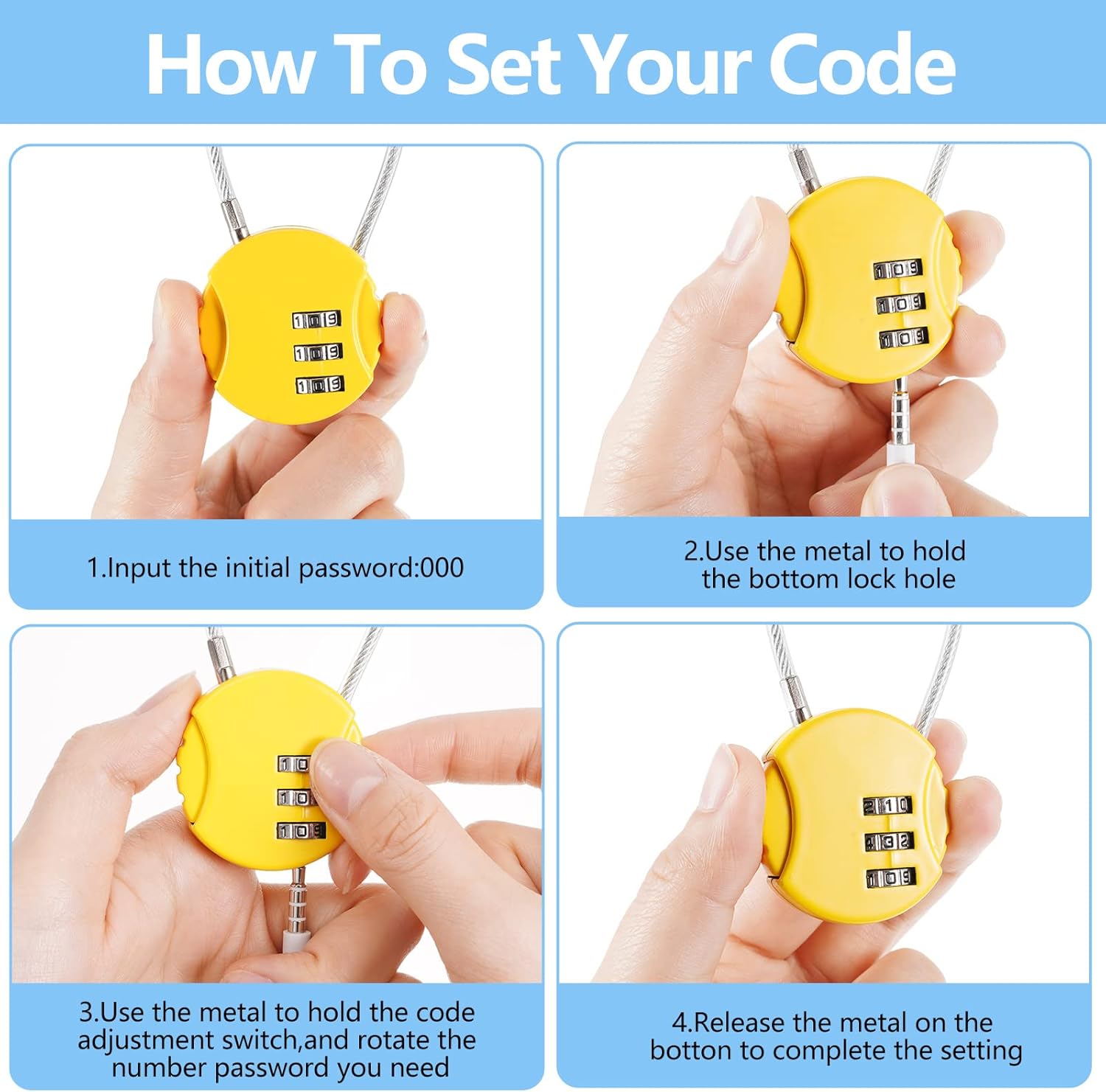 8 Pack Combination Wire Lock 3 - Backpack Lock Combo incelemesi ve fiyatı