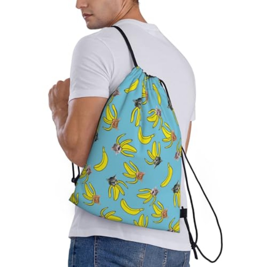 Funny Cat Banana Bananas Draws - Drawstring Gym Bag incelemesi ve fiyatı